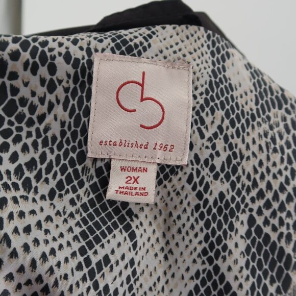 CB Clothing Black Jacket w Snake Print Detail Size 2XL - Picture 2 of 9